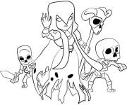 Coloriage et dessins gratuit Sorci&egrave;re et squelettes du Clash Royale à imprimer