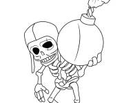 Coloriage Squelette avec une bombe de Clash Royale