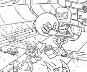Coloriage Valkyrie et le squelette g&eacute;ant Clash Royale