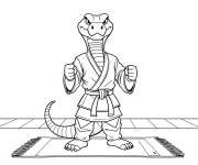 Coloriage Cobra en tenu de Karat&eacute;