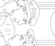 Coloriage Cobra Kai deux adversaires se challengent