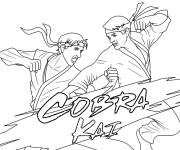 Coloriage Combat Karat&eacute; Cobra Kai