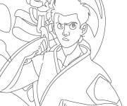 Coloriage Daniel LaRusso en attaquant