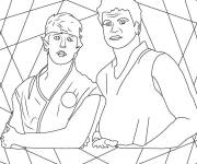 Coloriage Deux combattants de Cobra Kai