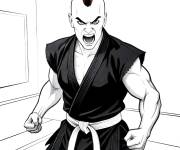 Coloriage Eli Moskowitz alias Hawk en mode combat