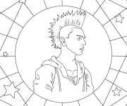 Coloriage Hawk de Cobra Kai &agrave; motif en &eacute;toiles