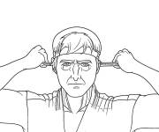 Coloriage Johnny Lawrence pr&ecirc;t pour le combat