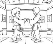 Coloriage Miguer au combat de dessin anim&eacute; Cobra Kai