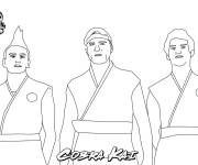 Coloriage Personnages Hawk, Johnny Lawrence et Miguel de Cobra Kai