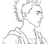 Coloriage Portrait de Hawk de Cobra Kai