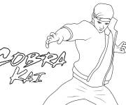 Coloriage Protagoniste et logo Cobra Kai