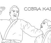 Coloriage Sc&egrave;ne de combat du film Cobra Kai