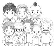 Coloriage Toute la bande de Cobra Kaid pose pour une photo de groupe