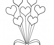 Coloriage Ballons en formes de Coeurs