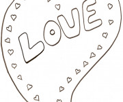Coloriage Coeur Amour au crayon