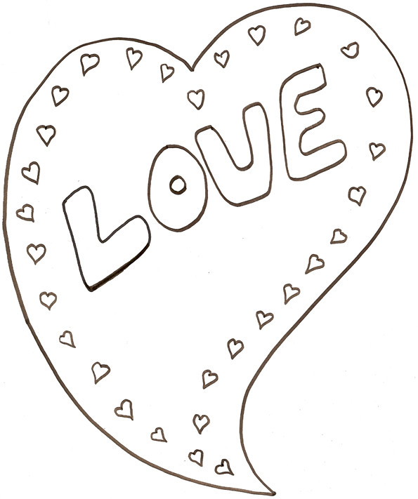 Coloriage et dessins gratuits Coeur Amour au crayon à imprimer