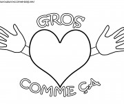 Coloriage Coeur avec des mains