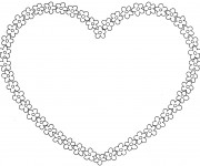 Coloriage Coeur encadr&eacute; avec des Fleurs