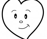 Coloriage Coeur tout souriant