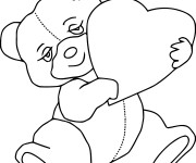 Coloriage L'ours amoureux