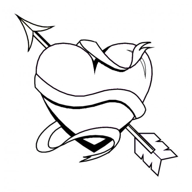 Coloriage Un Coeur Brisé dessin gratuit à imprimer