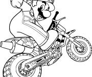 Coloriage et dessins gratuit Cloriez Super Marion sur moto à imprimer