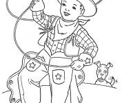 Coloriage Coloriez enfant cowboy
