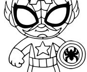 Coloriage et dessins gratuit Coloriez fusion Spiderman et Captain America à imprimer