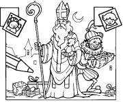 Coloriage Coloriez la f&ecirc;te de Saint Nicolas