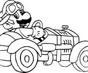 Coloriage Coloriez la personnage Mario kart