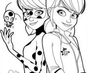 Coloriage et dessins gratuit Coloriez Ladybug et Marinette à imprimer