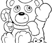 Coloriage et dessins gratuit Coloriez le nounours de noel à imprimer