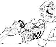 Coloriage et dessins gratuit Coloriez Mario kart formule 1 à imprimer