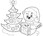 Coloriage Coloriez sapin de noel et nounours