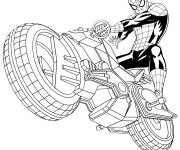 Coloriage Coloriez Spiderman sur moto
