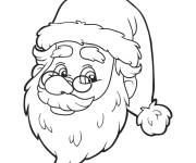 Coloriage Coloriez t&ecirc;te de p&egrave;re noel r&eacute;aliste