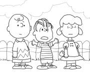 Coloriage Charlie Brown, Lucy et Linus
