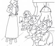 Coloriage Conte Blanche Neige les 7 nains