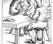 Coloriage Conte c&eacute;l&egrave;bre Fables de La Fontaine pour enfants