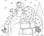Coloriage Contes blanche neige et le puits