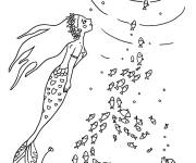 Coloriage et dessins gratuit Contes de la sir&egrave;ne Ariel à imprimer