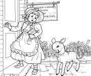 Coloriage Contes Marie avait un petit agneau