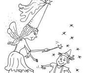 Coloriage Contes Pinocchio et la f&eacute;e