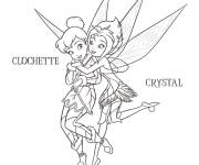 Coloriage F&eacute;e Crystal et Clochette du conte Peter Pan