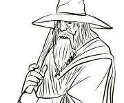 Coloriage Gandalf du conte Le seigneur des anneaux