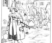 Coloriage Illustration de conte Fables de La Fontaine
