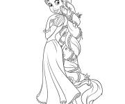 Coloriage et dessins gratuit La princesse du contes Raiponce à imprimer