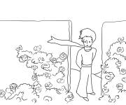 Coloriage Le petit Prince dans le jardin