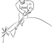 Coloriage Le Petit Prince et la racine des baobabs