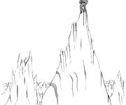 Coloriage Le petit Prince sur la montagne